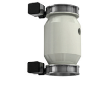 Double butterfly valve: continuous discharge